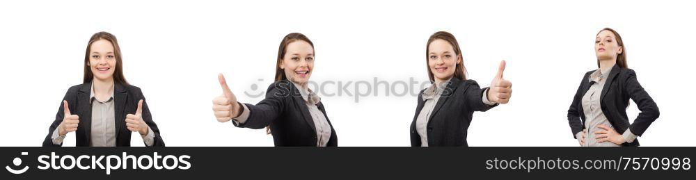 The working lady isolated on white. Working lady isolated on white