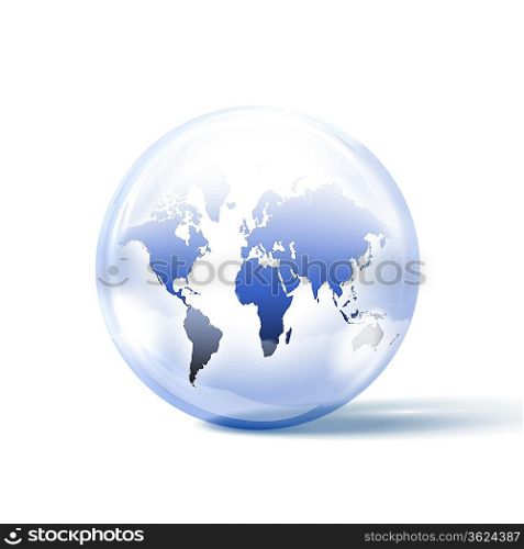 the world or our planet earth inside a glass sphere