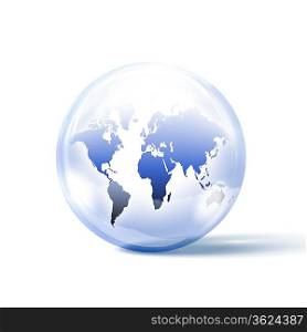the world or our planet earth inside a glass sphere