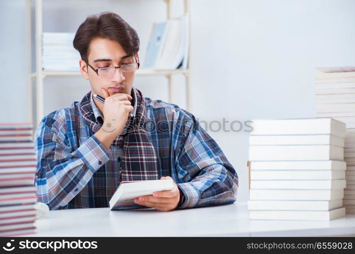 The writer presenting his books to public. Writer presenting his books to public