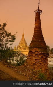 the Yadana Man Aung Pagoda in the city of Nyaungshwe on the Inle Lake in the Shan State in the east of Myanmar in Southeastasia.. ASIA MYANMAR BURMA INLE LAKE NYAUNGSHWE TEMPLE