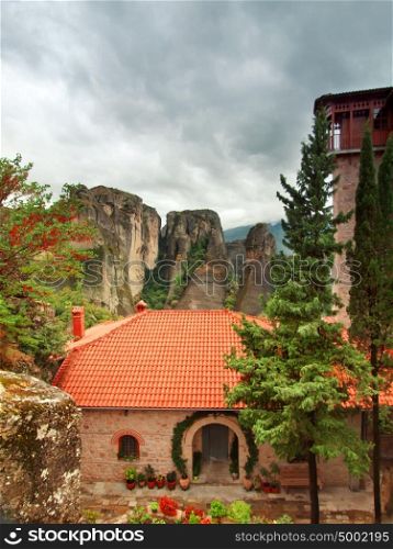 The yard in Holy Monastery Roussano, Meteora, Greece Thessaly