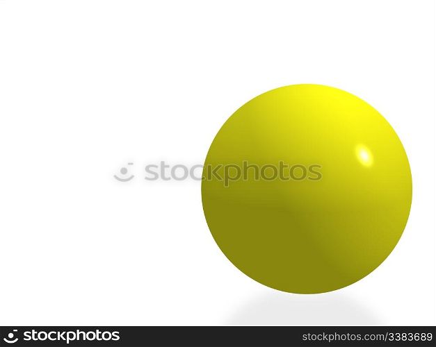 The yellow isolated sphere (high resolution) with a soft forward shadow