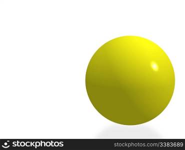 The yellow isolated sphere (high resolution) with a soft forward shadow