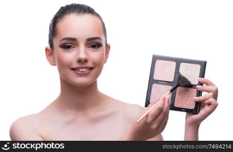 The young beautiful female fashion model with make up. Young beautiful female fashion model with make up