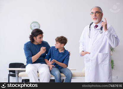 The young boy visiting doctor in hospital. Young boy visiting doctor in hospital