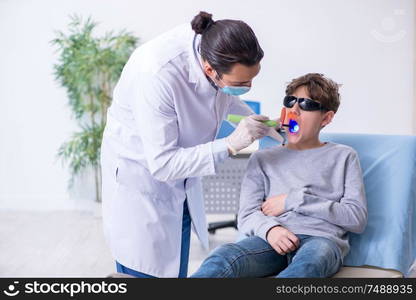 The young boy visiting doctor in hospital. Young boy visiting doctor in hospital