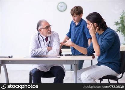 The young boy visiting doctor in hospital. Young boy visiting doctor in hospital