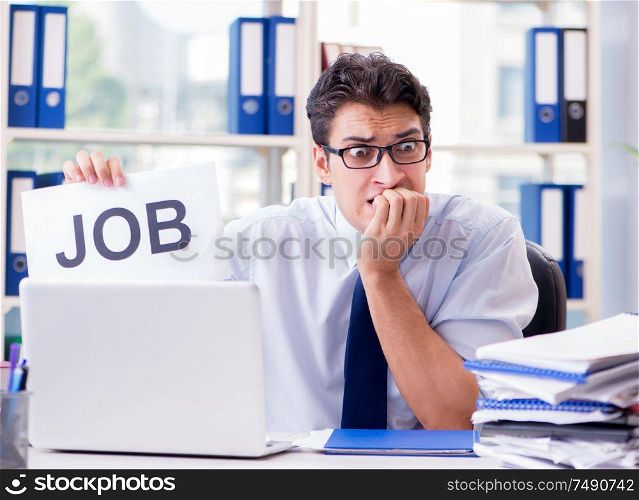 The young businessman looking for job in unemployment concept. Young businessman looking for job in unemployment concept