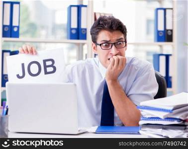 The young businessman looking for job in unemployment concept. Young businessman looking for job in unemployment concept