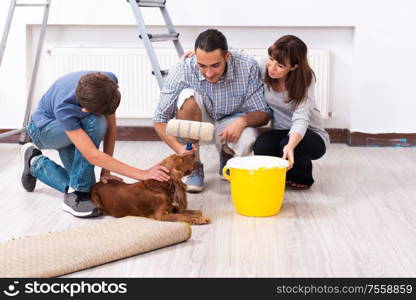 The young family doing home renovation. Young family doing home renovation