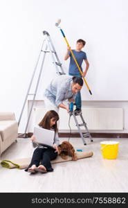 The young family doing home renovation. Young family doing home renovation