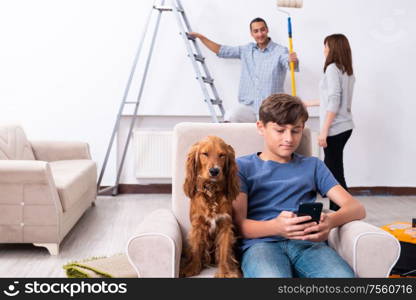 The young family doing home renovation. Young family doing home renovation