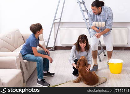 The young family doing home renovation. Young family doing home renovation