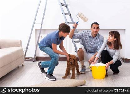 The young family doing home renovation. Young family doing home renovation