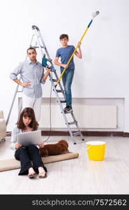 The young family doing home renovation. Young family doing home renovation