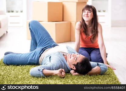 The young family moving to new house after final payment. Young family moving to new house after final payment