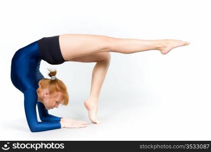The young gymnast on training