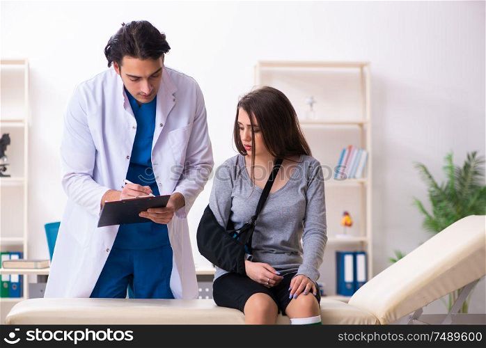 The young male doctor and female beautiful patient. Young male doctor and female beautiful patient