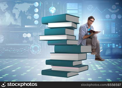 The young male student in education concept. Young male student in education concept. The young male student in education concept