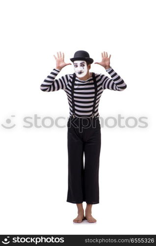 The young mime isolated on white background. Young mime isolated on white background