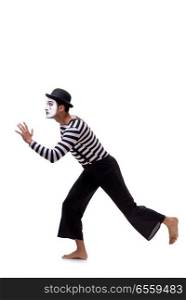 The young mime isolated on white background. Young mime isolated on white background