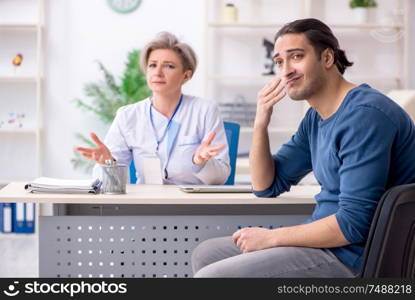 The young patient visiting doctor in hospital. Young patient visiting doctor in hospital