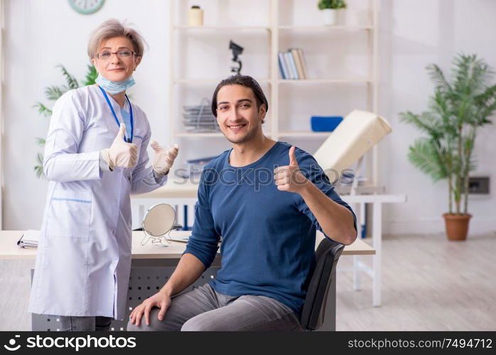 The young patient visiting doctor in hospital. Young patient visiting doctor in hospital