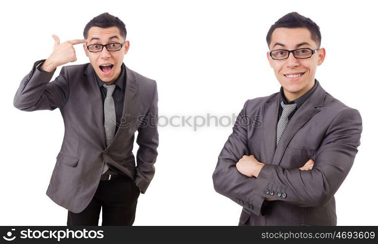 The young smiling man isolated on white. Young smiling man isolated on white