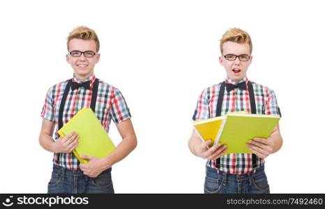 The young student isolated on the white background. Young student isolated on the white background