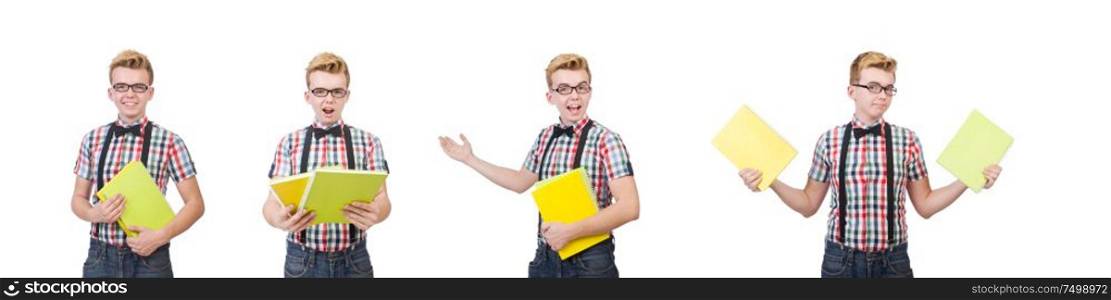 The young student isolated on the white background. Young student isolated on the white background