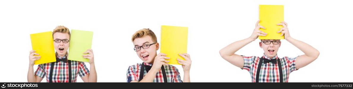 The young student isolated on the white background. Young student isolated on the white background