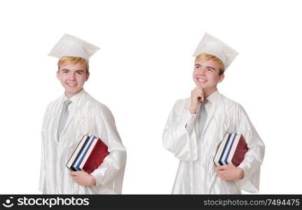 The young student isolated on the white. Young student isolated on the white