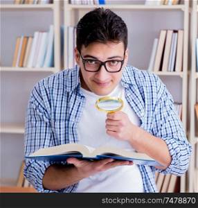 The young student with books preparing for exams. Young student with books preparing for exams