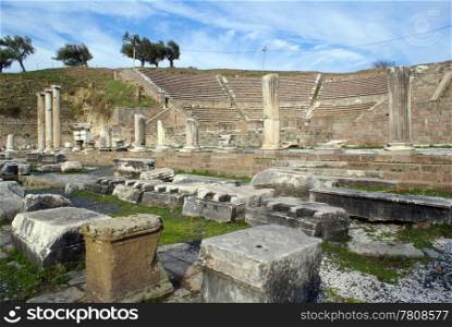 Theater and ruins in Asklepion, Bergama, Turkey