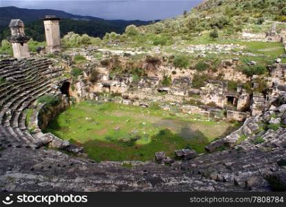 Theater and ruis on Xanthos in Western Turkey
