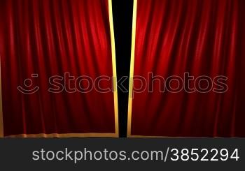 Theater curtains opening,Alpha channel included