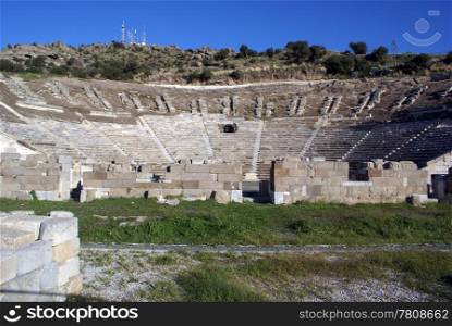 Theater on the slope of hill in Bodrum, Turkey