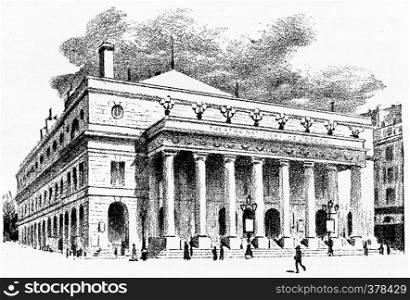 Theatre de l'Odeon, vintage engraved illustration. Paris - Auguste VITU ? 1890.