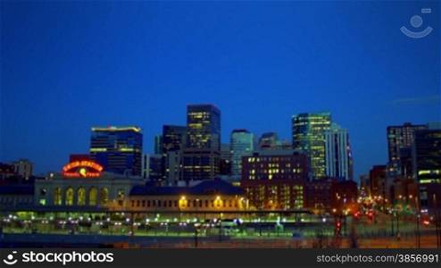 Themes of travel, tourism, urban lifestyles, transportation, cities, time, Denver, Colorado, HDR