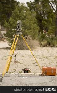 Theodolite at a construction site