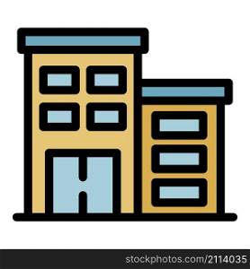 Therapist building icon. Outline therapist building vector icon color flat isolated. Therapist building icon color outline vector