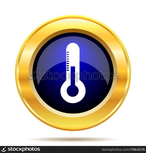 Thermometer icon. Internet button on white background.