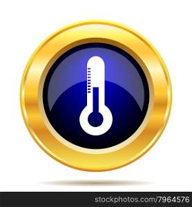 Thermometer icon. Internet button on white background.