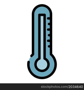 Thermometer icon. Outline thermometer vector icon color flat isolated. Thermometer icon color outline vector