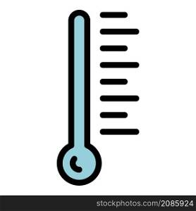 Thermometer icon. Outline thermometer vector icon color flat isolated. Thermometer icon color outline vector