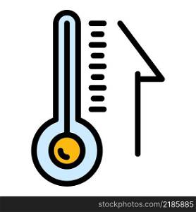 Thermometer in the sauna icon. Outline thermometer in the sauna vector icon color flat isolated. Thermometer in the sauna icon color outline vector