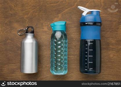 thermos fitness bottles water top view