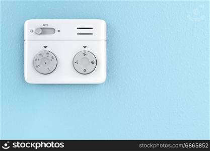 Thermostat on the wall, front view