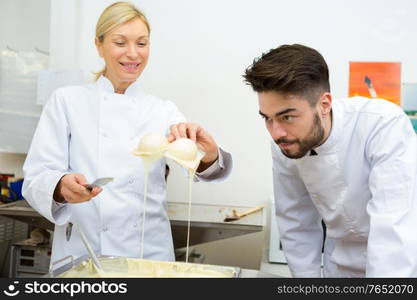 they are making chocolate eggs